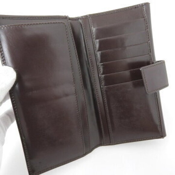 Gucci Double Snap Long Wallet Brown Leather - Picture 3 of 7